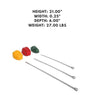 21-inch stainless steel skewer, sold by the dozen, ideal for grilling and cooking large kebabs.


