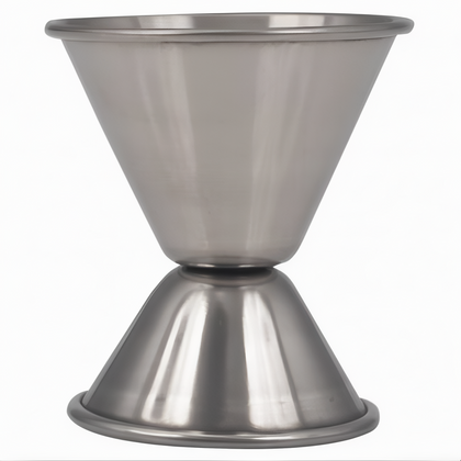 3/4 oz. x 1-1/4 oz. Jigger, Stanton Trading, made of durable stainless steel with dual measurement sides for accurate pouring. Ideal for precise cocktail mixing in bars, restaurants, and home bartending.