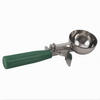 #12 Ice Cream Disher, Stanton Trading, features a stainless steel bowl, green handle, and NSF certification for food safety. Ideal for scooping uniform portions of ice cream, mashed potatoes, or soft foods in commercial and home kitchens.