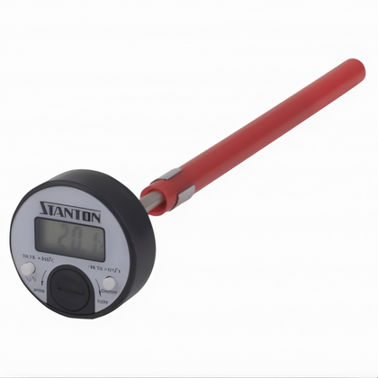 -58 to 302°F Pocket Thermometer, Stanton Trading, digital type with easy-to-read display and On/Off button for convenience, offering quick and accurate temperature readings. Ideal for use in kitchens, laboratories, and outdoor settings for measuring food or liquids.