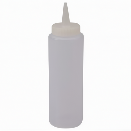 8 oz. Squeeze Bottle, Stanton Trading, made from clear, durable plastic for easy content visibility and controlled dispensing. Ideal for sauces, dressings, condiments, and food service in restaurants, kitchens, and cafes.