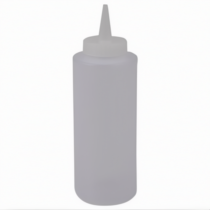 12 oz. Squeeze Bottle, Stanton Trading, made from clear, durable plastic for easy content visibility and controlled dispensing. Ideal for sauces, dressings, condiments, and food service in restaurants, kitchens, and cafes.