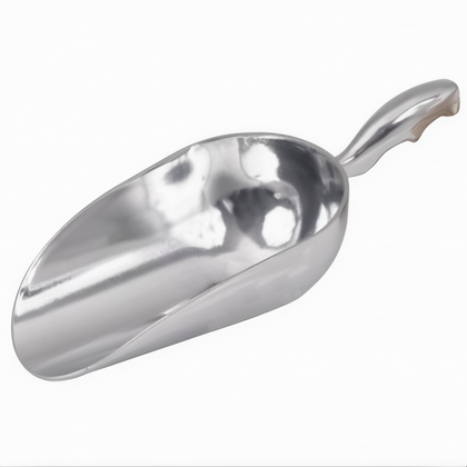 5 oz. Scoop with Round Bowl, Stanton Trading, constructed from durable aluminum with a smooth finish, lightweight yet sturdy for consistent performance. Ideal for scooping dry goods such as flour, sugar, rice, or ice in commercial kitchens and food service settings.