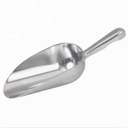 32 oz. Scoop with Round Bowl, Stanton Trading, made from durable aluminum, lightweight yet sturdy construction, smooth finish for easy scooping and cleaning. Ideal for scooping dry goods like flour, sugar, rice, or ice in commercial kitchens and bars.