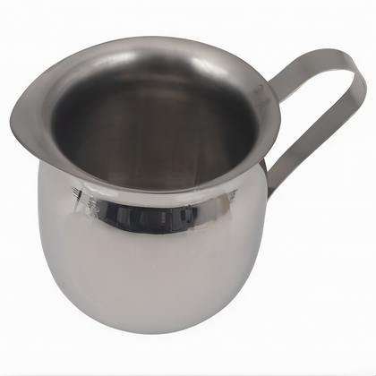 5 oz. Creamer, Stanton Trading, bell-shaped design crafted from stainless steel; durable, easy to clean, and resistant to corrosion. Ideal for serving cream, milk, or syrup in cafes, diners, and restaurants.