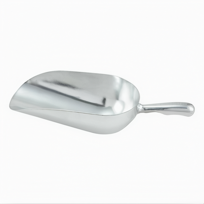 24oz Scoop with Round Bottom, Stanton Trading, crafted from lightweight and durable aluminum, designed for easy scooping and quick cleaning. Ideal for portioning dry ingredients like flour, sugar, rice, and grains in kitchens, bakeries, and restaurants.