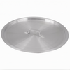 26 quart, Sauce Pot Cover, Stanton Trading, features a round aluminum design with a sturdy handle for easy lifting. Ideal for securely covering 26-quart sauce pots to retain heat, moisture, and flavor in commercial kitchens, restaurants, and food service operations.