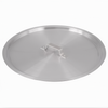 Cover for 40 Quart Stock Pot, Stanton Trading, made of durable aluminum with a sturdy handle, round shape ensures a secure fit, ideal for sealing in heat and moisture during cooking.