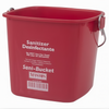 3 Quart Sani-Bucket for Sanitizing Solution, Stanton Trading, red, meets HACCP guidelines, durable plastic construction, clearly labeled for safety; ideal for maintaining proper sanitation in commercial kitchens and foodservice areas.