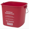 6 Quart Sani-Bucket for Sanitizing Solution, Stanton Trading, red, meets HACCP guidelines, durable plastic construction, clearly labeled for safety; ideal for maintaining proper sanitation in commercial kitchens and foodservice areas.