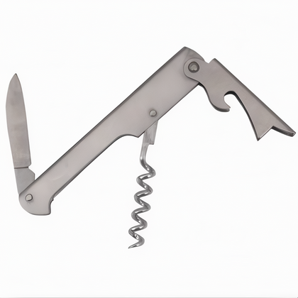 Waiters Corkscrew, Stanton Trading, compact design with built-in bottle opener and straight knife; durable and easy to use. Ideal for restaurants, bars, and table service.