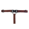 Brown safety strap kit for wooden high chairs with adjustable straps, durable fasteners, case packed 360, quantity break 6 set, perfect for restaurants or commercial dining use.