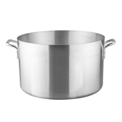 Sauce Pot AL Heavy-Duty 4mm 40QT with thick aluminum walls, riveted handles, and reinforced rim; ideal for commercial kitchens and large-batch cooking.