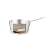 Saucepan AL Tapered Standard 3mm 4.5QT with thick aluminum body, riveted handle, and tapered sides; ideal for controlled pouring and even cooking in busy kitchens.