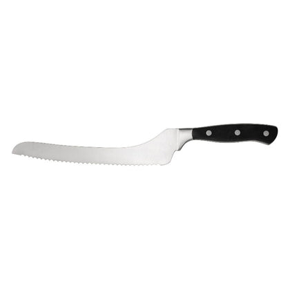 Scharfe 10-inch bread knife with forged serrated blade, ergonomic handle, durable, rust-resistant, and easy to clean. Ideal for slicing all types of bread. (Packed By: 36 Each Per Case).