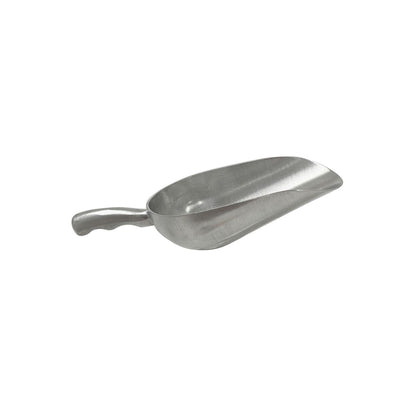 12oz aluminum scoop with deep bowl, secure grip handle, lightweight, and durable construction; ideal for scooping dry goods in commercial kitchens or bulk food operations.