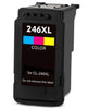 CL-246XL compatible color ink cartridge for Canon PIXMA printers, 300 pages, vibrant cyan, magenta, and yellow printing.