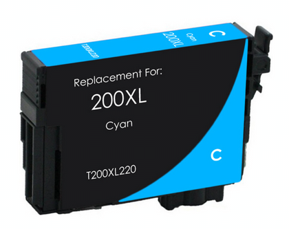 Compatible Epson T200XL220 cyan ink cartridge, high yield 450 pages, for Expression XP200–XP410 and WorkForce WF2520–WF2540 printers.