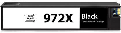 Compatible HP 972X Black Ink Cartridge – extra high-yield 10,000-page replacement for HP PageWide Pro 352, 377, 452, 477, 552, and 577 printers.