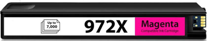Compatible HP 972X Magenta Ink Cartridge – extra high-yield 7,000-page replacement for HP PageWide Pro 352, 377, 452, 477, 552, and 577 printers.