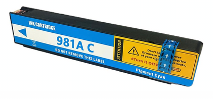 981A Cyan Compatible Ink Cartridge for HP PageWide Enterprise printers 556, 586, and E55650, high-yield 6,000 pages with vivid, professional cyan prints.