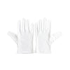 White cotton service glove size M, 12-point construction; durable, breathable, lightweight fit; ideal for foodservice, catering, and hospitality; packed 100 dozen per pack for professional use.