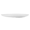 Matte white wide triangular coupe platter, 15-3/8 inches, elegant and durable with rimless design, ideal for showcasing large dishes in restaurants, catering, or modern home dining.