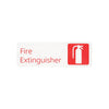 English fire extinguisher compliance sign, white 9x3 inches, bold and durable, helps clearly identify emergency equipment in commercial spaces, packed 144 each per case