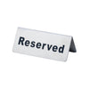 Stainless steel sign table tent engraved with 