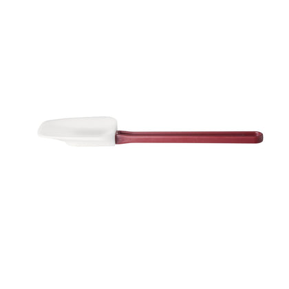 10-inch silicone bowl scraper with flexible curved blade, heat-resistant and nonstick-safe, ergonomic handle, dishwasher safe; packed 120 each per case for commercial kitchen or bakery use.