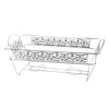 Chafing Rack with Fuel Holder in gold and silver. Perfect for weddings, parties, and events. Durable, stylish rack keeps food warm and supports chafing dishes in elegant buffet or catering setups.