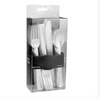 Silver Glitter Combo Cutlery Box with sparkling forks, knives, and spoons. Durable, BPA-free, and disposable, ideal for weddings, anniversaries, and celebrations. Adds elegance and convenience to events.