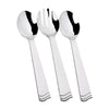 Polished Utensils Set with 2 spoons and 1 fork in gold, silver, or rose gold. Durable, reusable, and perfect for serving salads, sides, and desserts at weddings, parties, and casual events.