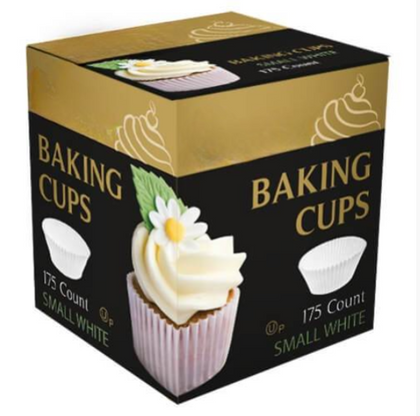 Small White Baking Cups, perfect for muffins, cupcakes, and snacks. Grease-resistant, durable paper for even baking and easy release. Great for parties, weddings, and everyday baking needs.