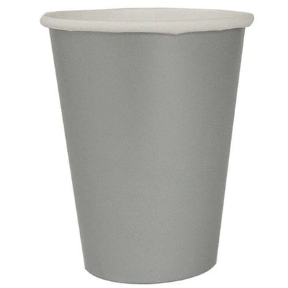 Solids 9oz Silver Cup – Elegant disposable drinkware, perfect for parties, weddings, and events. Durable, high-quality, and convenient with a sleek silver finish for a polished table setting.