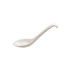 White soup spoon, 0.5oz capacity and 6-3/4 inches long, elegant and durable with a clean finish, ideal for professional kitchens, home dining, or catering presentations.