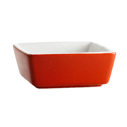 Square Bowl Red/White 5oz (3 1/2