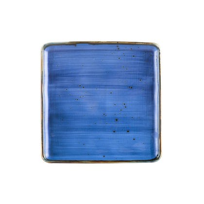 Square Plate Starry Night Blue 8.25 inch with rich deep blue tones and square design. Lightweight, chip-resistant, and ideal for desserts or sides with a bold, contemporary presentation.