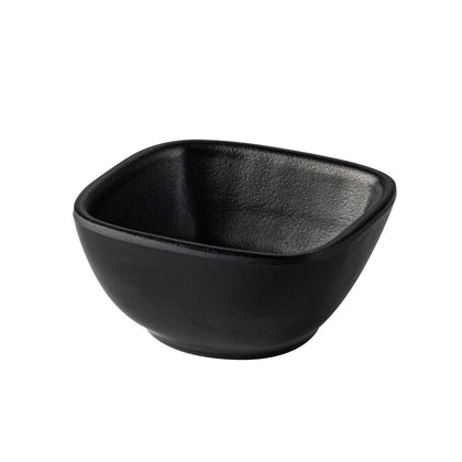 Square matte black sauce dish, 2-3/4