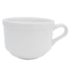 Stacking Cup 8oz, 3 1/2 inches tall, durable and chip-resistant with a stackable space-saving design, microwave and dishwasher safe, ideal for coffee, tea, and café use in compact spaces.
