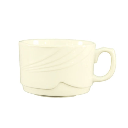 Stacking mug 12oz, space-saving, durable drinkware, coffee mug, tea mug, chip-resistant, microwave-safe, dishwasher-friendly, café, restaurant, home use, modern design.
