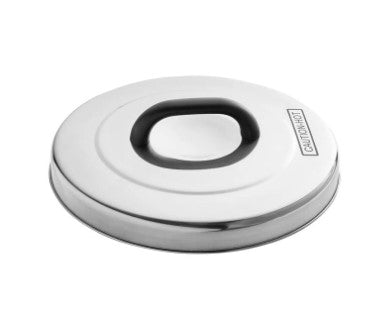 Stainless steel cover with U-shaped handle for models 57137/38, designed for durability and secure equipment coverage.