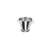 Mini stainless steel serving pail with smooth polished finish and swing handle, 4 inch diameter by 3-3/4 inch height; rust-resistant, durable, dishwasher safe; packed 72 each per case