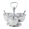 Stainless Steel Tabletop Server Set with 3 durable 9 oz cups. Rust-resistant and ideal for restaurants or buffets. Packed 1 set per case.