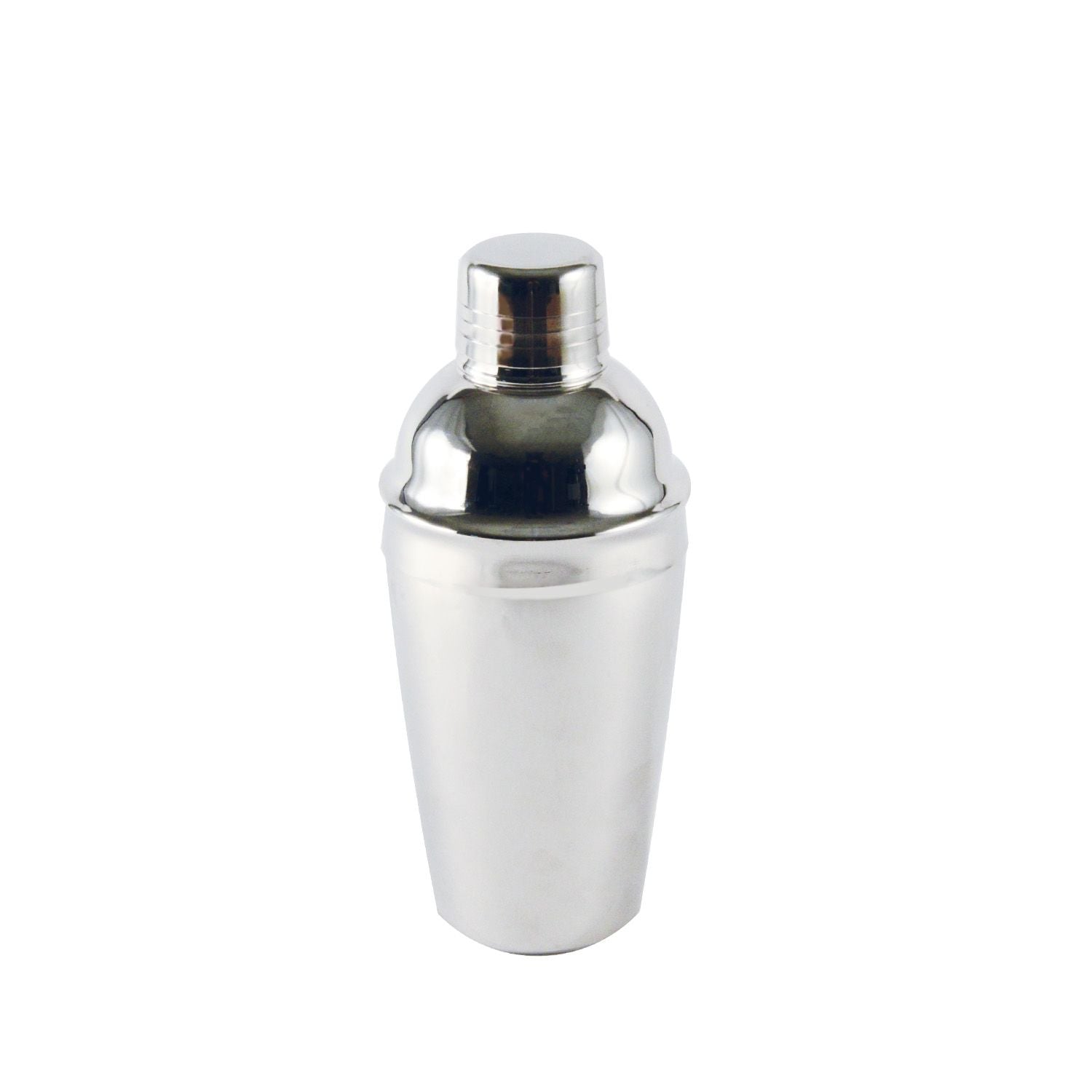 Stainless steel 3-piece super cobbler cocktail shaker 20 oz with built-in strainer and cap; durable, rust-resistant, ideal for professional bartenders and home use; packed 24 each per case.