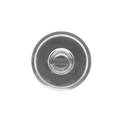 Stainless steel cover for 1.5-quart bain marie, durable corrosion-resistant material, locks in heat and moisture, dishwasher safe, ideal for commercial kitchens and catering, packed 144 each per case