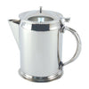 Stainless steel pitcher with base and hinged lid, 2 QT / 64 oz, durable, rust-resistant, spill-preventing hinged lid, stable base, and ergonomic handle. Ideal for restaurants and catering. Packed 12 each per case.