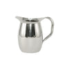 Stainless steel smooth pitcher, 2 QT / 64 oz, without ice guard, durable, rust-resistant, easy-pour design with a sleek look. Ideal for foodservice use. Packed 12 each per case.
