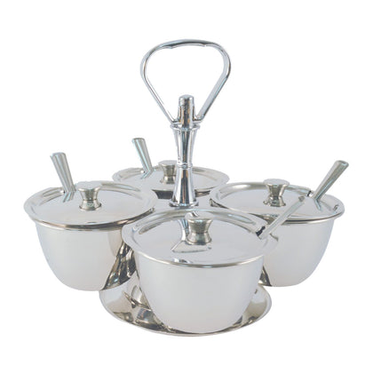 Stainless steel spoon for tabletop server set 9 oz cup, durable, rust-resistant, easy to clean, perfect fit for food service condiments and sauces, packed 144 dozen per case.