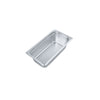 Steam pan stainless steel 1/3 size, 23 gauge, anti-jam 4-inch depth, durable, corrosion-resistant, stackable, easy to clean, ideal for commercial kitchens and catering, packed 24 each per case.